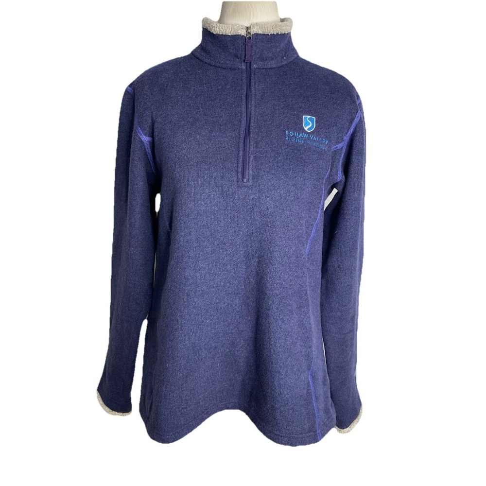 KUHL Alfpaca Fleece Navy Blue Sweater Jacket 1/4 Zip Pullover Sherpa Large